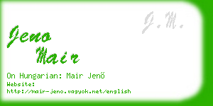 jeno mair business card